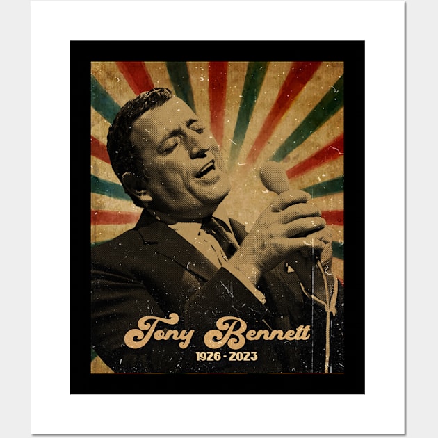 R.I.P TONY BENNETT - Photo Vintage Retro Look Fan Design Wall Art by Janji Joni